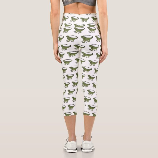 Leggings Capri Illustration d'Iguana (Verso)