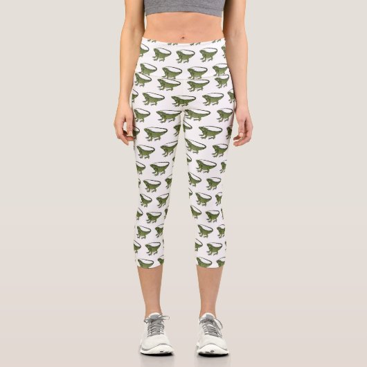 Leggings Capri Illustration d'Iguana (Recto)