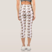 Leggings Capri Illustration d'ocelot mignon (Verso)