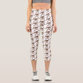 Leggings Capri Illustration d'ocelot mignon (Recto)