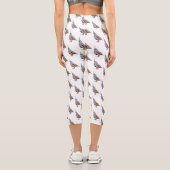 Leggings Capri Illustration d'oiseau de caille de montagne (Verso)