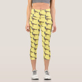 Leggings Capri Illustration d'oiseau de curassow (Recto)