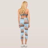 Leggings Capri Illustration drôle de morse joyeux (Verso)