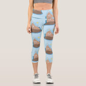 Leggings Capri Illustration drôle de morse joyeux (Recto)