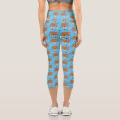 Leggings Capri Illustration drôle de singe proboscis (Verso)