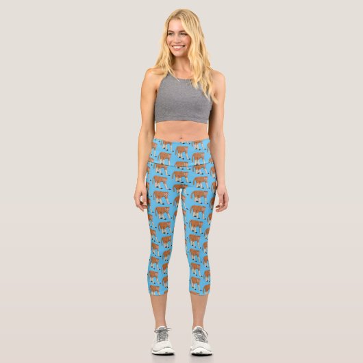 Leggings Capri Illustration drôle de singe proboscis (Recto)