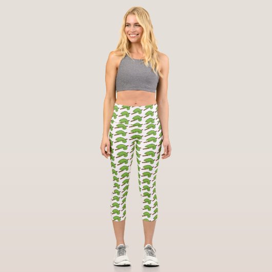 Leggings Capri Illustration du caméléon de la parson (Recto)