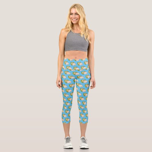Leggings Capri Illustration du chou-fleur (Recto)