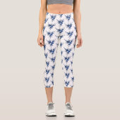 Leggings Capri Illustration du dragon bleu des limaces de mer (Recto)