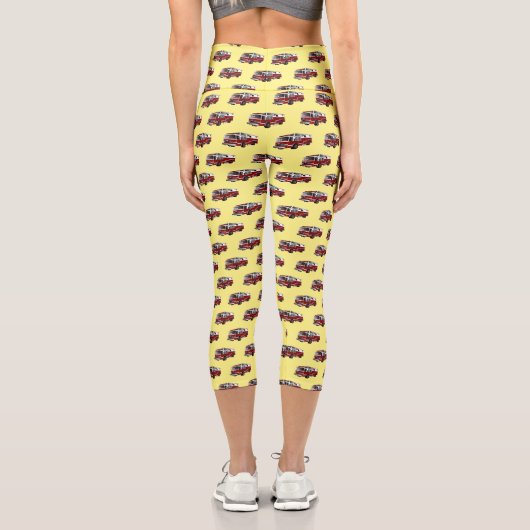 Leggings Capri Illustration du moteur à incendie (Verso)