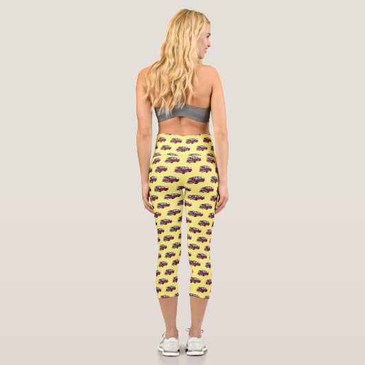 Leggings Capri Illustration du moteur à incendie (Verso)
