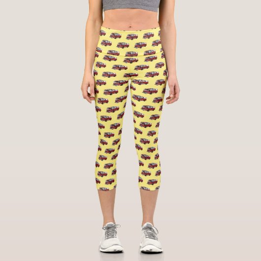 Leggings Capri Illustration du moteur à incendie (Recto)