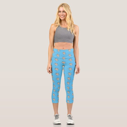 Leggings Capri Illustration du planeur à sucre (Recto)