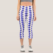 Leggings Capri Illustration du poisson de la cuve bleue (Recto)