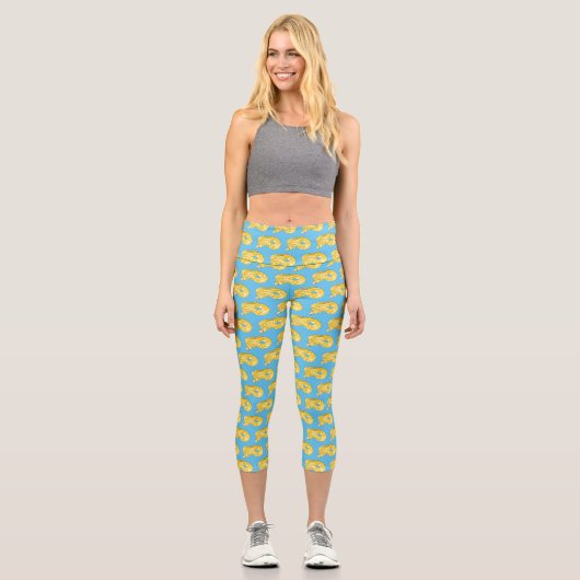 Leggings Capri Illustration du serpent python birman (Recto)