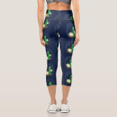 Leggings Capri Illustration du ver vert mou (Verso)