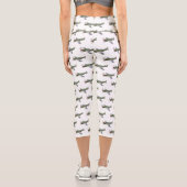 Leggings Capri Illustration d'un avion militaire (Verso)