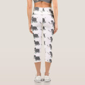 Leggings Capri Illustration d'un mammouth laineux mou (Verso)