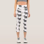 Leggings Capri Illustration d'un mammouth laineux mou (Recto)