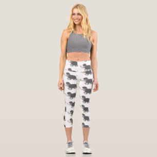 Leggings Capri Illustration d'un mammouth laineux mou