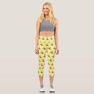 Leggings Capri Illustration d'un perroquet gris en Afrique