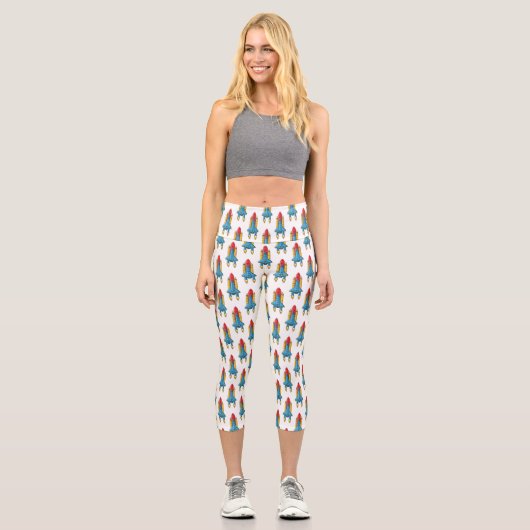 Leggings Capri Illustration d'un vaisseau de fusées (Recto)