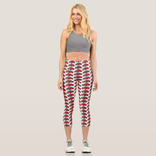 Leggings Capri Illustration d'une camionnette rouge mou