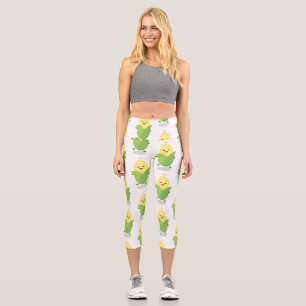 Leggings Capri Illustration d'une caricature de maïs joyeux