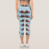 Leggings Capri Illustration d'une locomotive à vapeur mûre (Verso)