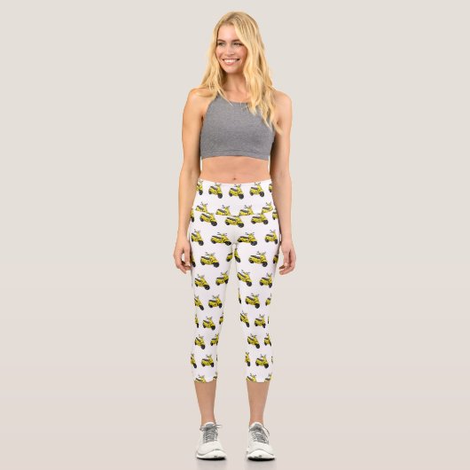 Leggings Capri Illustration d'une moto cyclable (Recto)