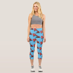 Leggings Capri Illustration d'une pelle à vapeur rouge mou