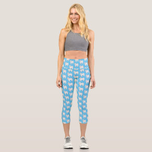 Leggings Capri Illustration Samoyed dog