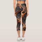 Leggings Capri Image Abstraite - 3D Fractal, art numérique, braun (Verso)