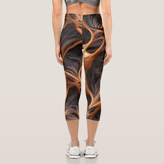 Leggings Capri Image Abstraite - 3D Fractal, art numérique, braun (Verso)