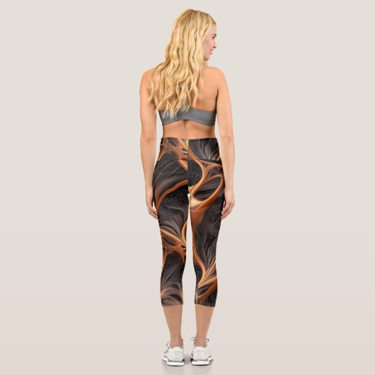 Leggings Capri Image Abstraite - 3D Fractal, art numérique, braun (Verso)