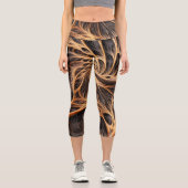 Leggings Capri Image Abstraite - 3D Fractal, art numérique, braun (Recto)