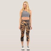Leggings Capri Image Abstraite - 3D Fractal, art numérique, braun (Recto)