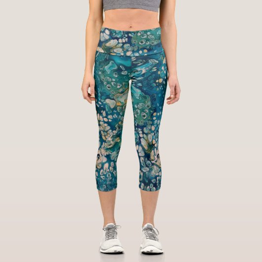 Leggings Capri Imaginaire Abstrait sous-marin (Recto)