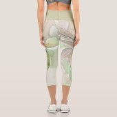 Leggings Capri Imaginaire coloré Moderne Fleur Fractale Abstraite (Verso)
