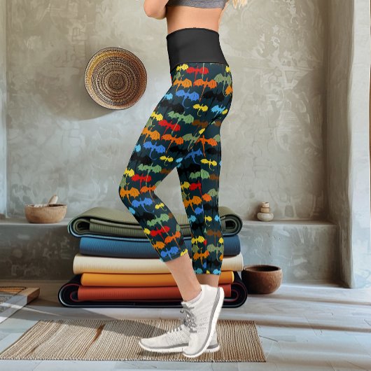 Leggings Capri Imaginaire de vol de l'aile Dragon Blue