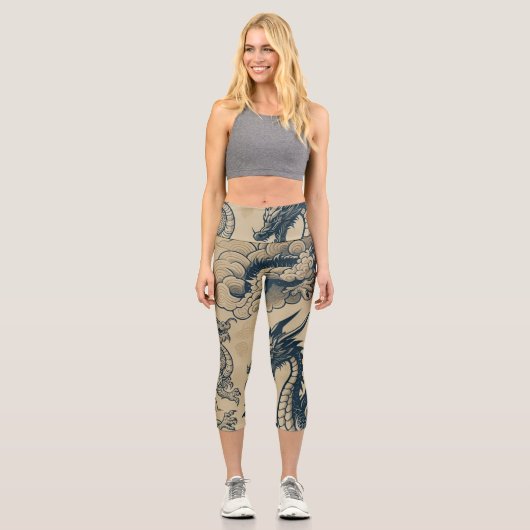 Leggings Capri Imaginaire Dragons antiques (Recto)