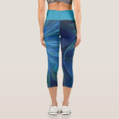 Leggings Capri Imaginaire Fleur Bleue Motif, Art Fractal Abstrait (Verso)