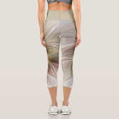 Leggings Capri Imaginaire Floral Avec Or Moderne Abstrait Fractal (Verso)