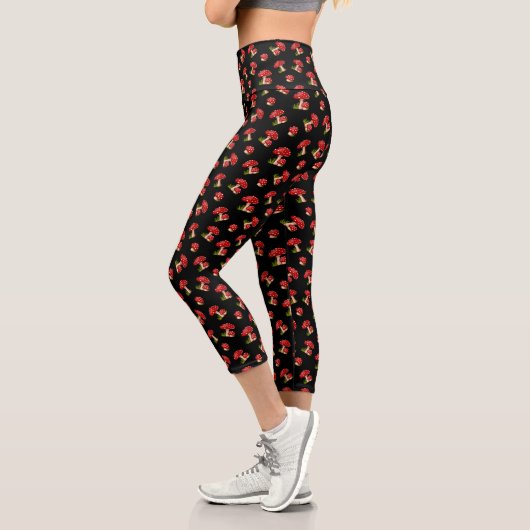 Leggings Capri Imaginaire Rouge Magique Champignons tachetés (Gauche)