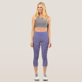 Leggings Capri Impression d'animal abstrait violet (Recto)