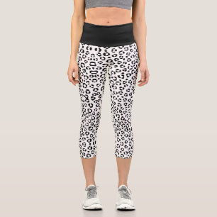 Leggings Capri Impression d'animaux en N&B