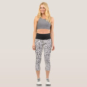 Leggings Capri Impression d'animaux en N&B (Recto)
