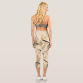 Leggings Capri Impression de libellules vintages (Verso)