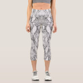 Leggings Capri Impression de peau de serpent blanc (Recto)