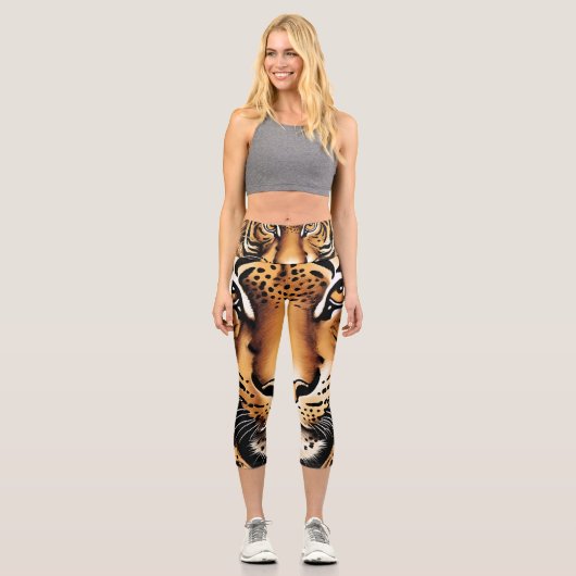 Leggings Capri Impression de tigre (Recto)
